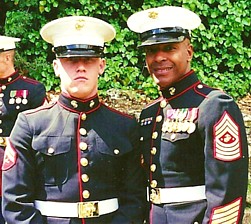 Michael Rennie with Sergeant Major of the Marine Corps from when I was in Paris
